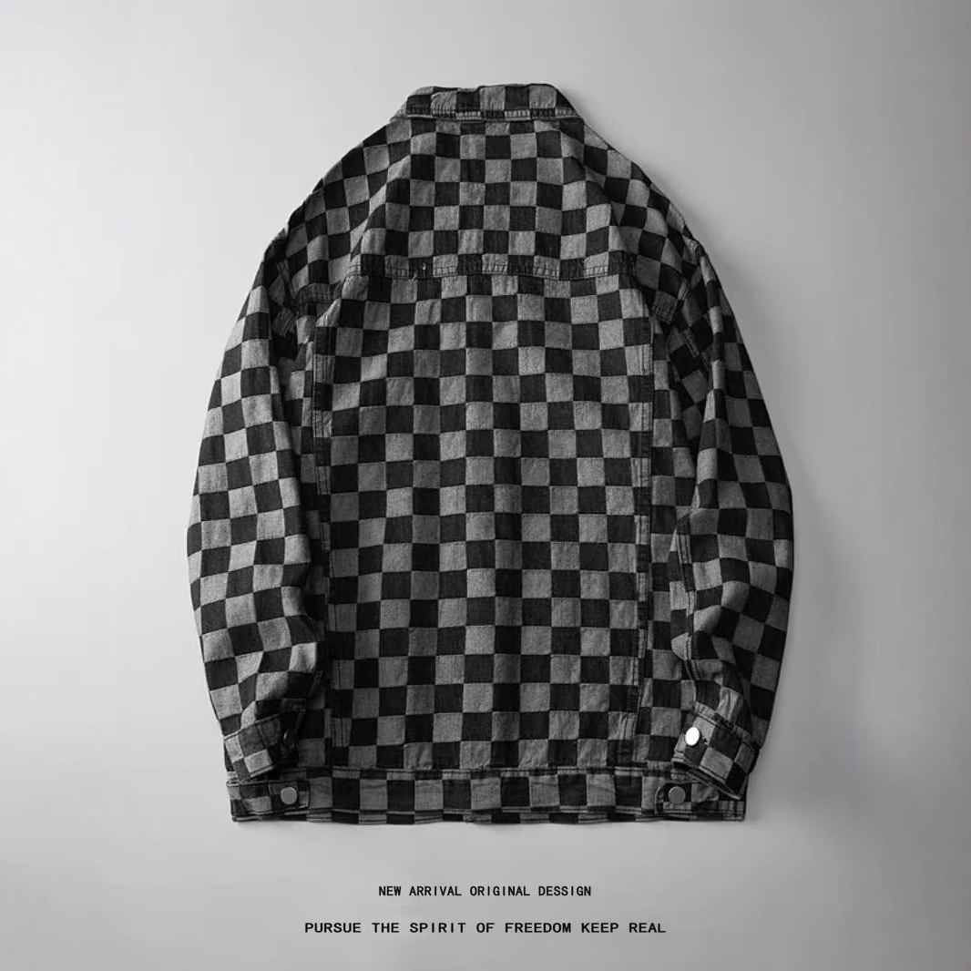 Denim Spring Autumn High-end Printed Casual Jacket Men's Fashion Light Luxury 2025 New Model_voghion.com