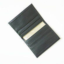 定制rfid卡夹荔枝纹皮革信用卡夹超薄两折卡包PU钱包