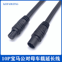 10P宝马头公对母加长线车载记录仪摄像头视频信号延长线10芯1米