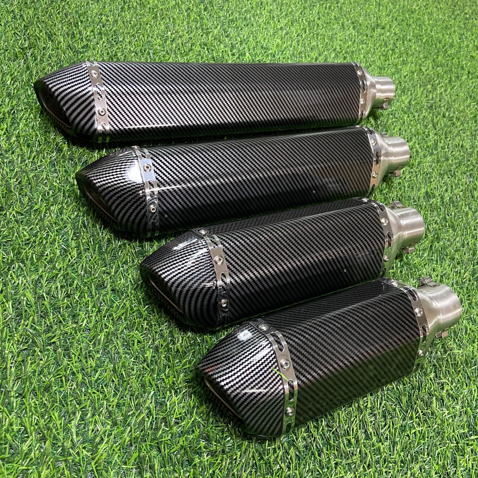 Motorcycle exhaust pipe full imitation carbon fiber small hexagonal 51MM universal 450SR 321R CBR650 GSX250