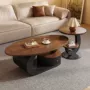 客厅家用椭圆形组合茶几