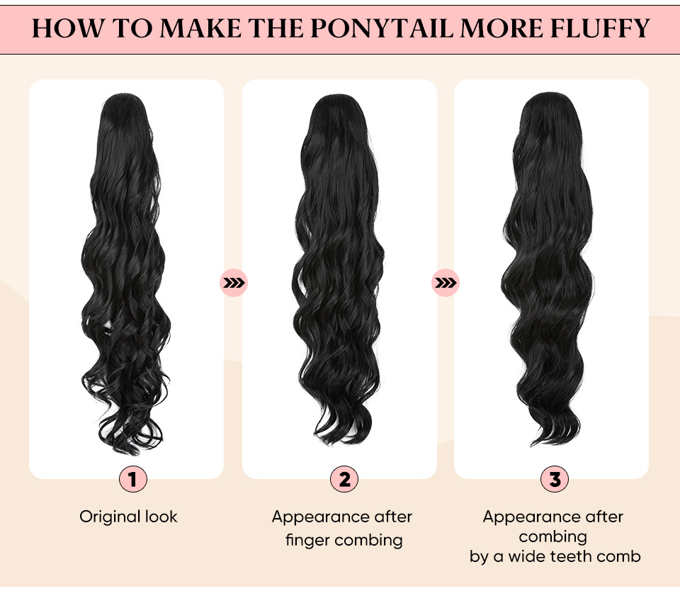 Sintētiskie mati sievietēm ar gariem, cirtainiem matiem, aukliņas stila, sintētiskās šķiedras, augstām zirgastēm un liela viļņa mākslīgām bizēm._voghion.com