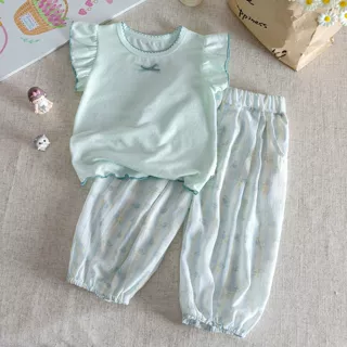 女童夏季套装2026新款儿童韩版甜美可爱短袖T恤女宝宝时髦两件套