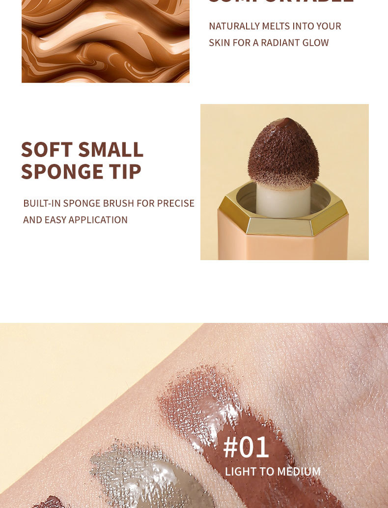 Natural three-dimensional Lightweight Concealer Beauty Highlighter Moisturizing, Breathable and brightening Liquid_voghion.com