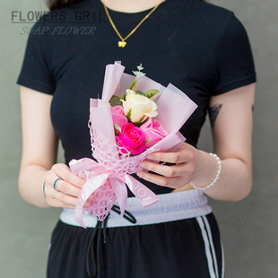 Creative Rose Mixed Color Bouquet Goddess Valentine's Day Gift for Best Friend Handmade Gift Souvenir Hot Sale Wholesale
