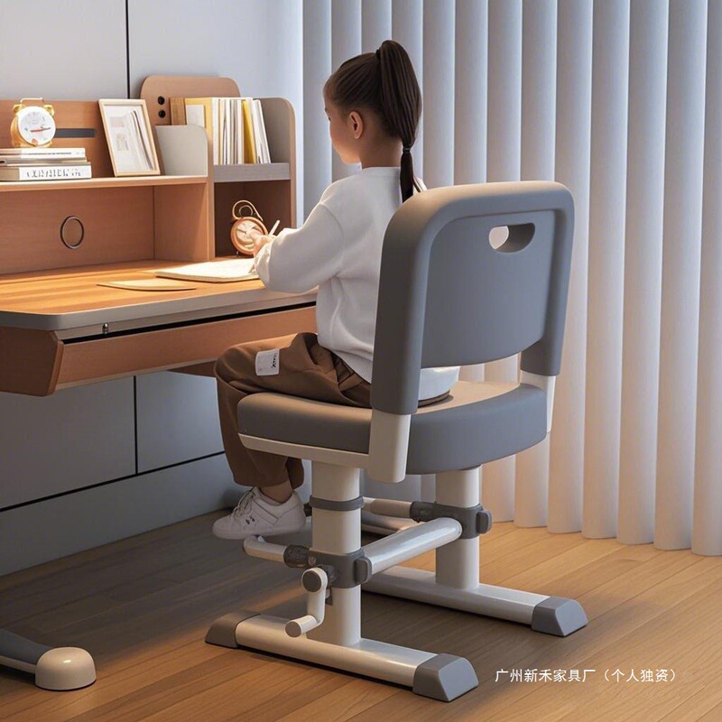 Children's Learning Chair with Adjustable Height, Suitable for Primary School Students, Home Use Writing Chair with Backrest, Comfortable for Long Sitting, Desk Chair