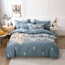 厂家批发斜纹磨毛四件套四季款床单床笠床上用品地摊礼品大量供应