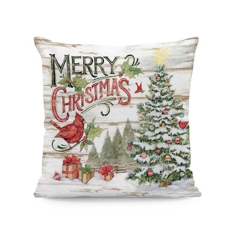 Venta caliente transfronteriza elementos de Navidad funda de almohada ambiente para el hogar sofá de decoración jardín patio festivo funda de cojín image 24