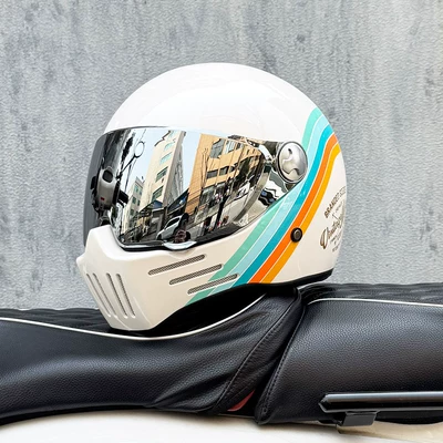 Men and Women, Full-Face Helmet for: Motosiklet kaskı (dəbilqə) - bai-caiyun-silver-plated-mirror-transparent-mirror-delivered-m