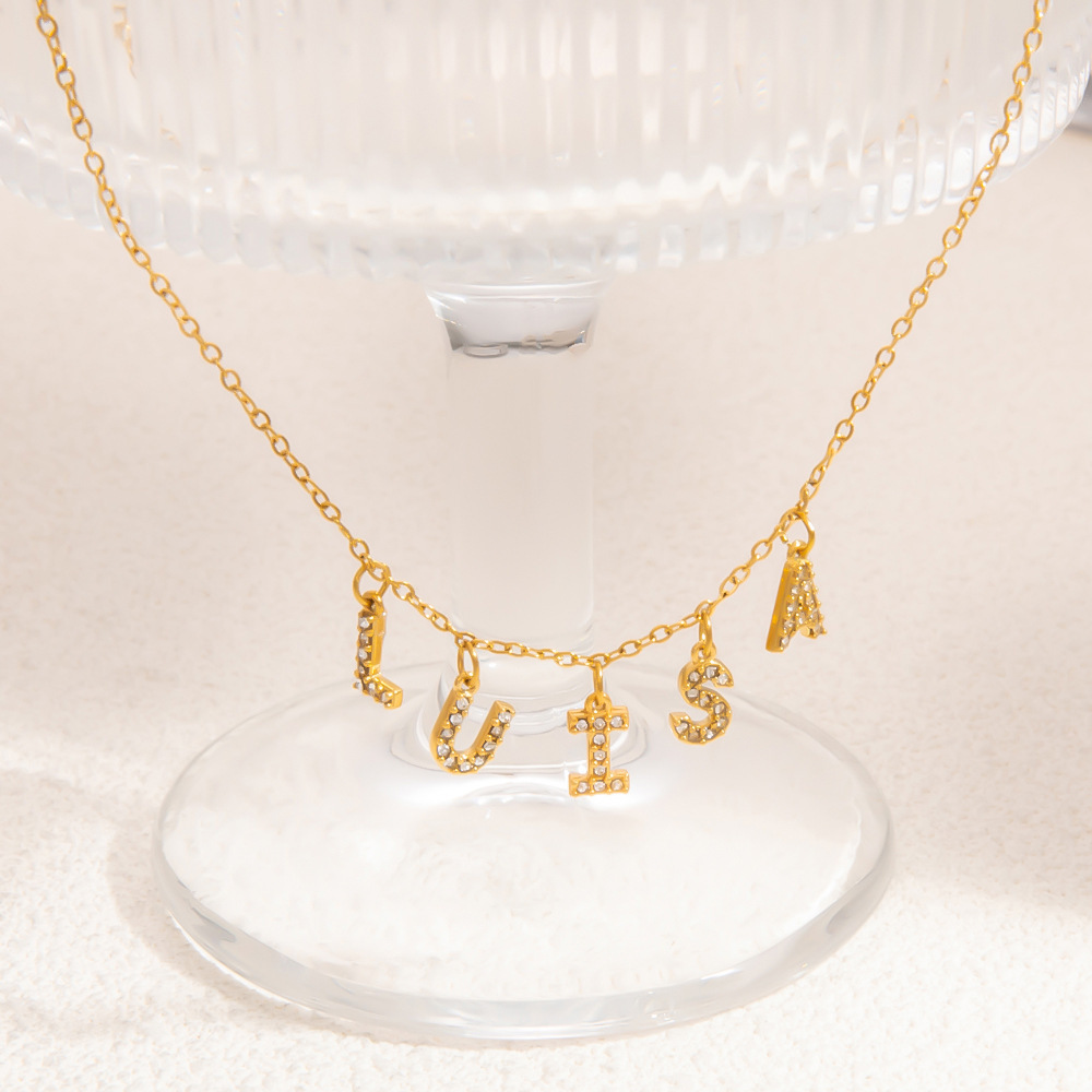 PVD Coated Gold Plating Process Pendant Jewelry Making Type 1 Piece 304 Stainless Steel PVD Coated Real Gold Plated Letter Pendant DIY Jewelry Accessories
