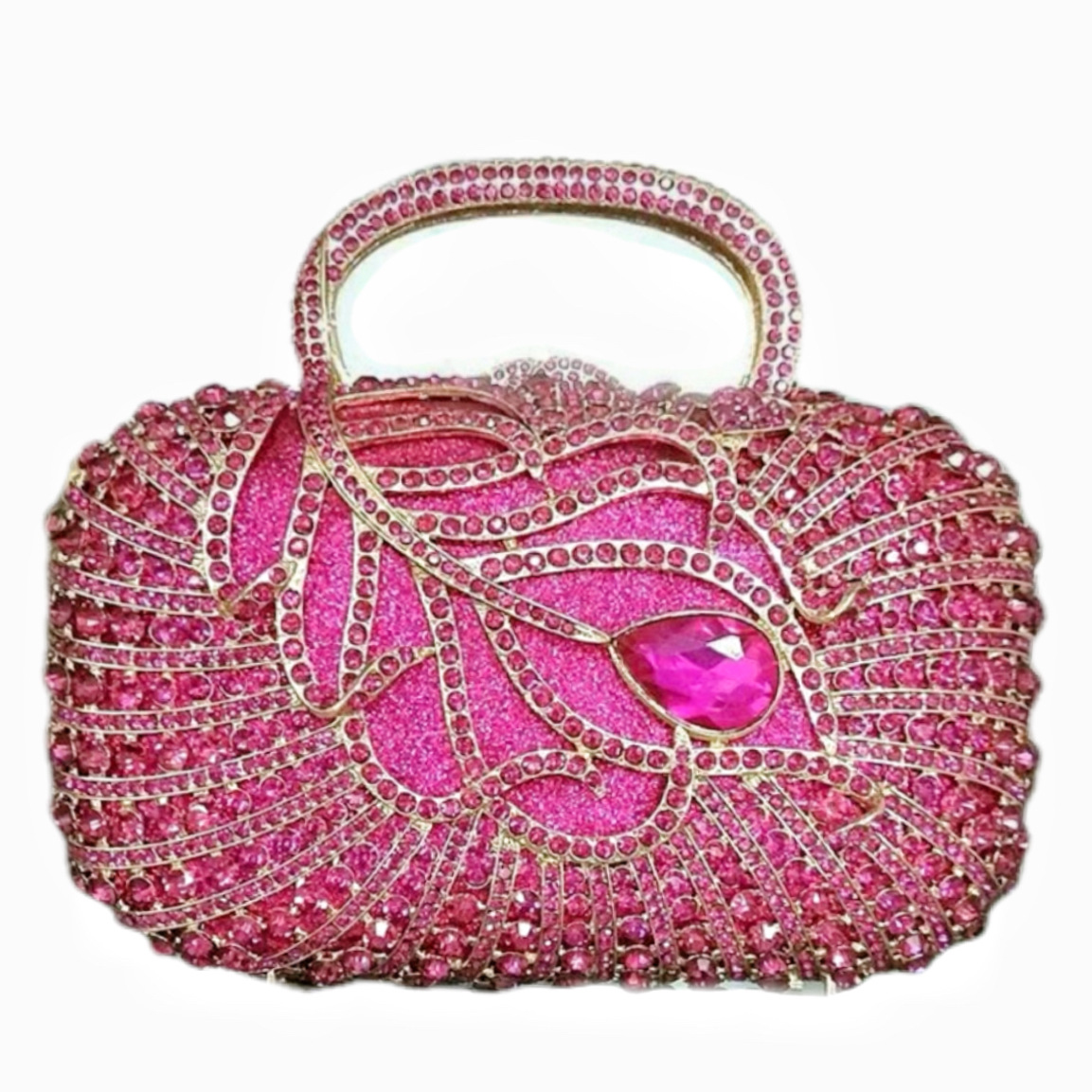 Nuevo paquete de cena de diamantes transfronterizos, caja metálica vacía, bolso de cristal de diamantes lleno de bolso de banquete de celebridades europeas y americanas