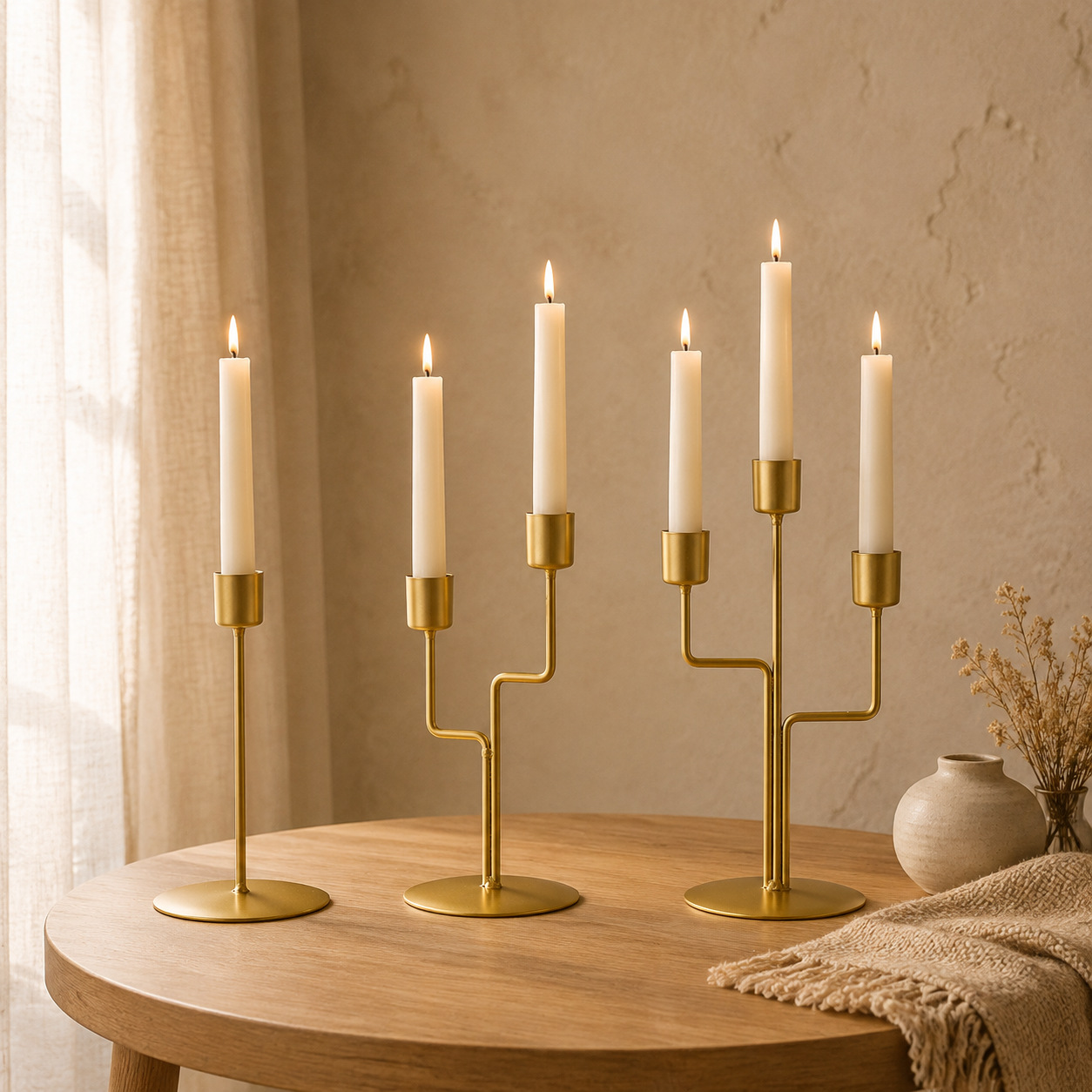 Candelabro de Hierro de Mesa Estilo Europeo para Cena Romántica y Sala de Estar image 3