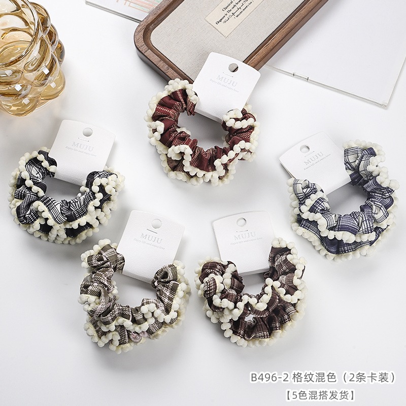 [Carga de tarjeta] sensación de alto nivel coreano de cabello de código de barras de moda de alta elasticidad de cabello anillo de cabello correa de cola de caballo