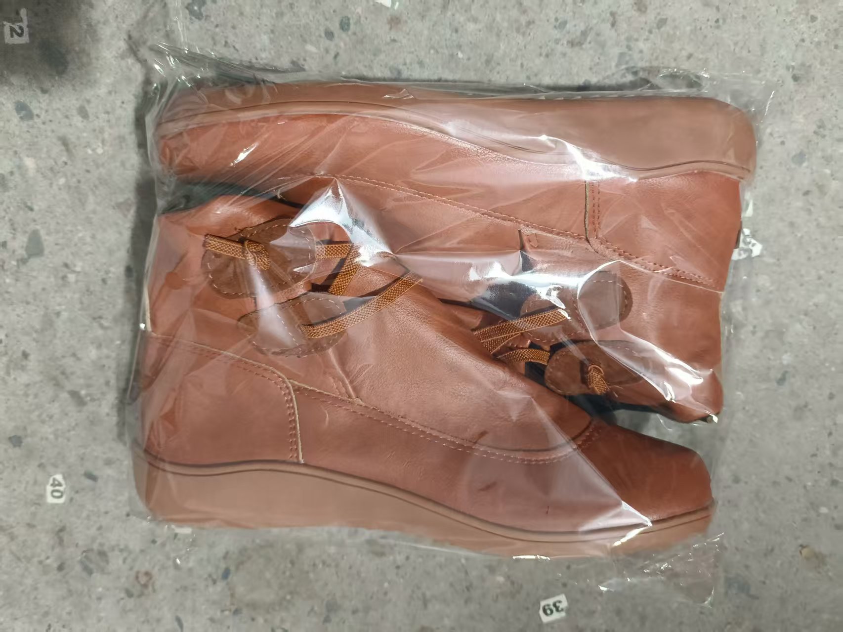Women's Leather Ankle Boots Round Toe Slip-on Winter Footwear_voghion.com