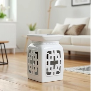 Scandinavian Style Color Glaze Monochrome Glaze Pure Color Ceramic Drum Stool Shoe Changing Stool Dressing Stool Coffee Table Side Table