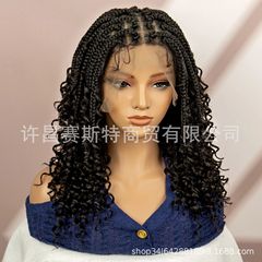 かぎ針化繊ハンドフックレース編みお下げショート三股三つ編みフライヤードヘッドカバーRiver box braidi