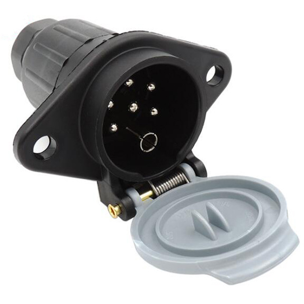 欧洲拖车连接器重型24V 7针拖车插座连接器拖车7路适配器s型