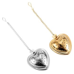 304 Stainless Steel Hanging Chain Heart-Shaped Tea Drain Asymmetrical Tea Infuser Office Tea Separator Household Tea Filter Tea Set