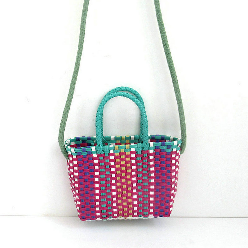 그린 플러스 로즈 레드 플러스 라운드 코튼 로프 숄더 스트랩