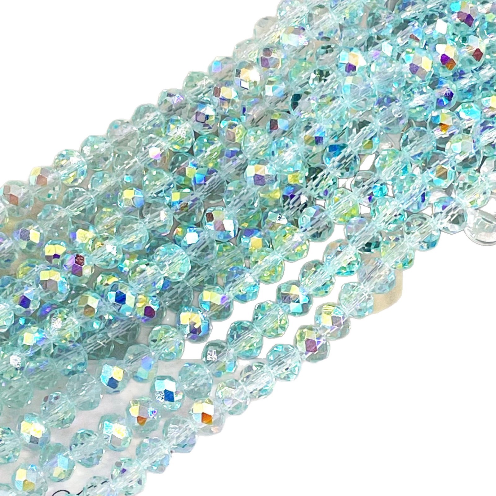 Cuentas de cristal planas y redondas de 4/6/8 mm, cuentas de cristal brillantes hechas a mano para joyería DIY, cuentas sueltas para collar y pulsera