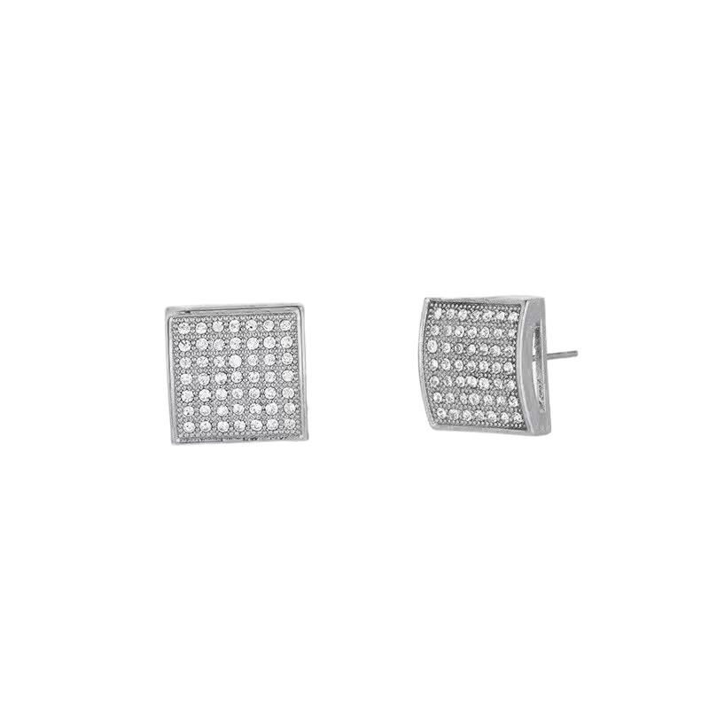 Venta caliente europea y americana nueva aleación China diamante hip hop pendientes accesorios moda Marca completa diamante ins pendientes personalizados al por mayor