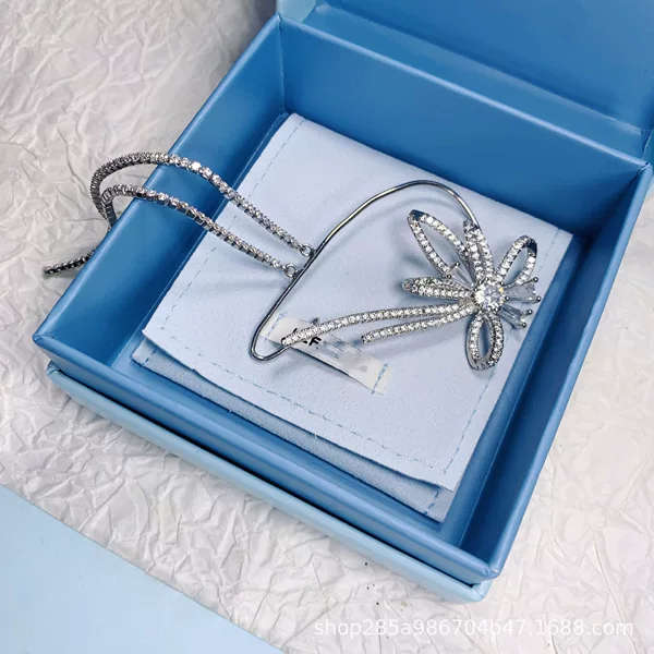 [Hejia Outlet Jewelry] Snow Fairy Tassel Earrings - Light Luxury and Elegant Style with Zircon Inlay Fashionable Earrings