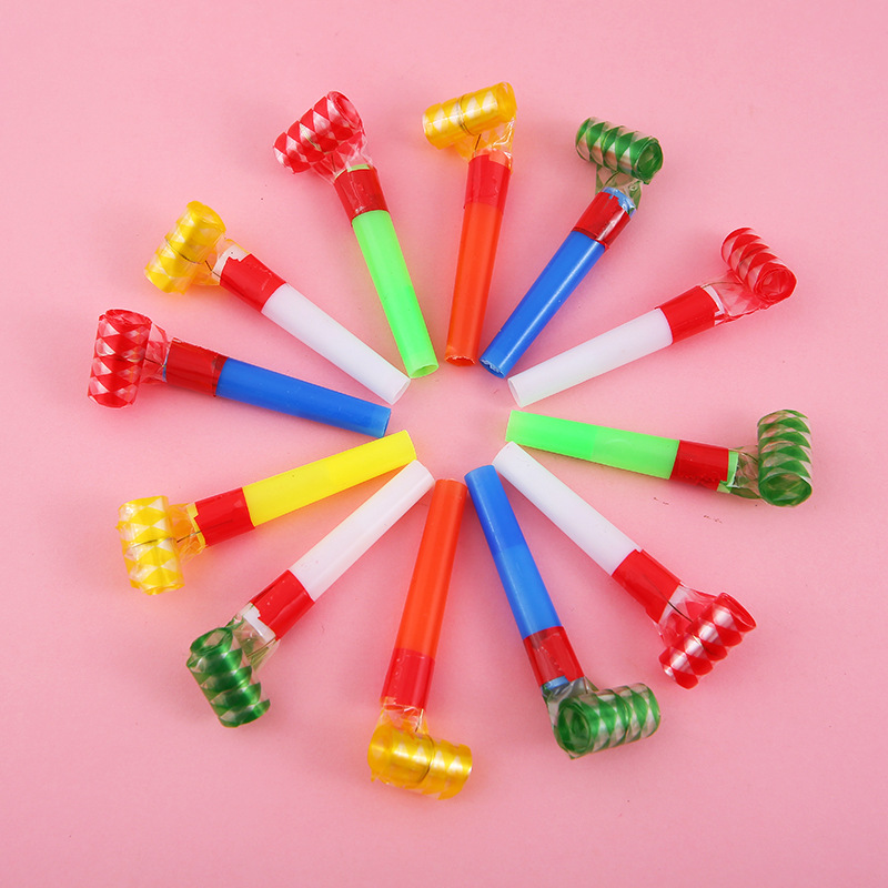 Nuevo colorido fiesta de cumpleaños dragón soplando partido divertido silbato puesto pequeño juguete escuela Premio 61 creativo