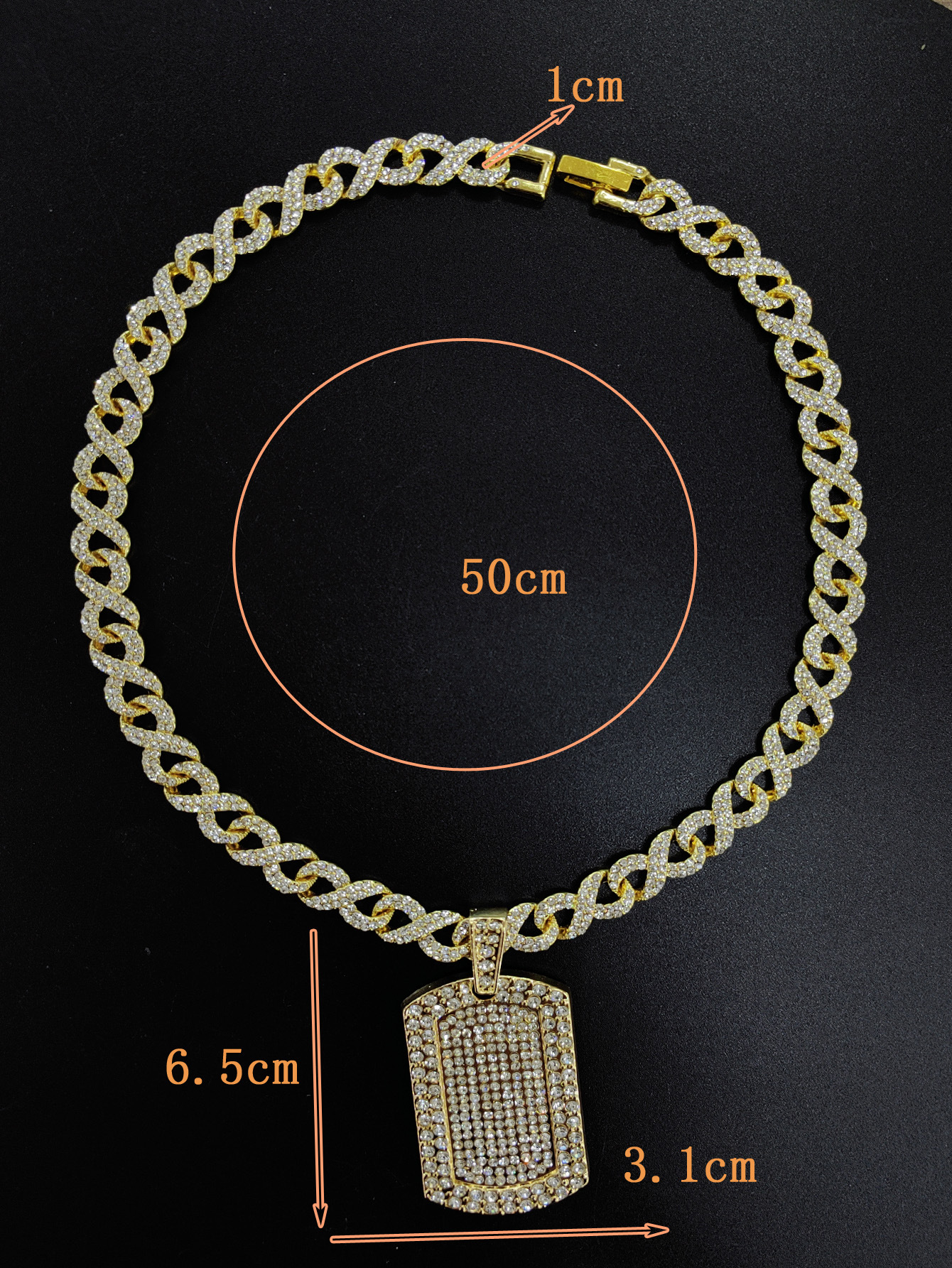 Design domineering military brand with a Cuban necklace alloy for men's personalized hip-hop sweater pendant_voghion.com