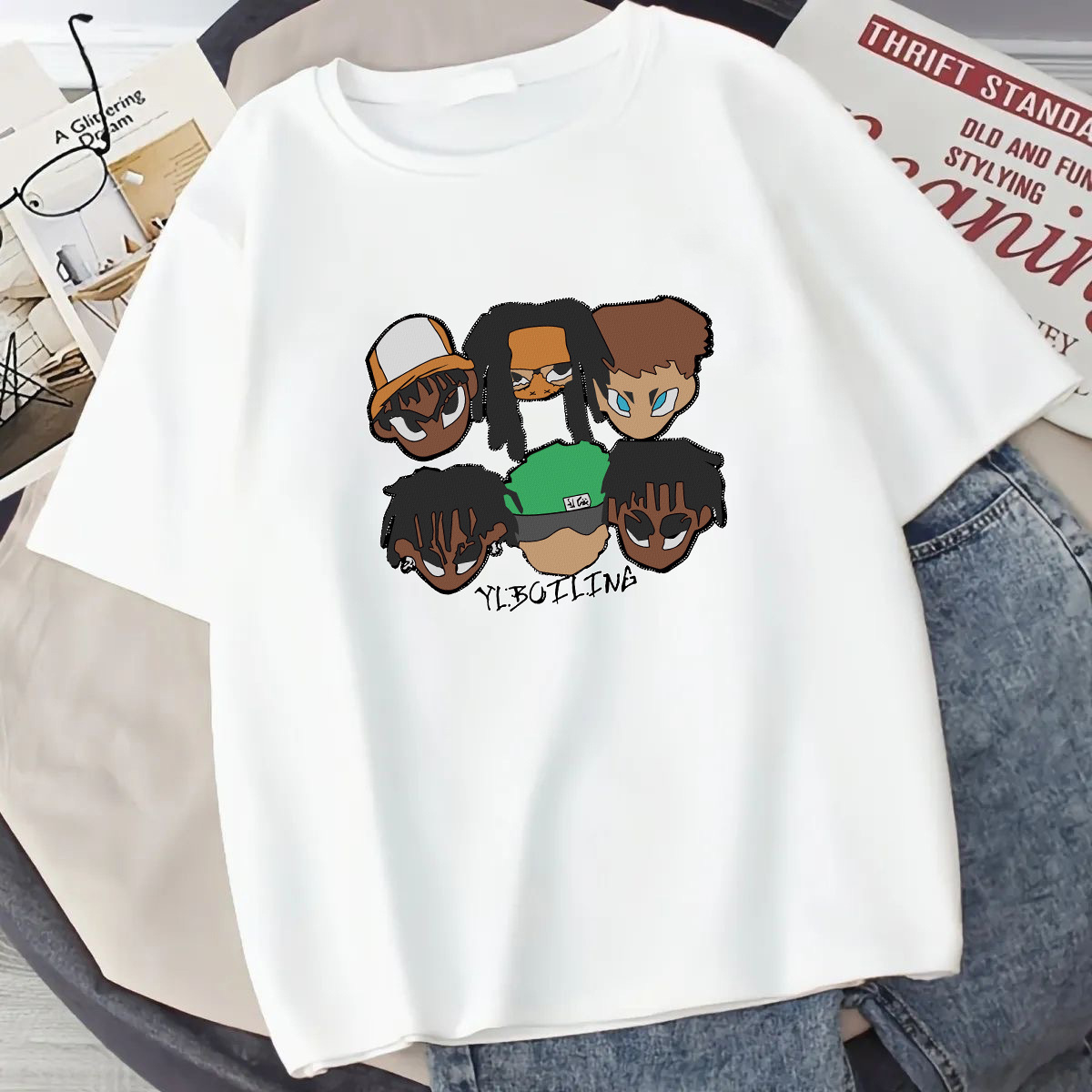 Camiseta de manga corta estilo Hong Kong para mujer, camiseta de manga corta estilo japonés 2026 para hombre y mujer, camiseta blanca versátil y moderna.
