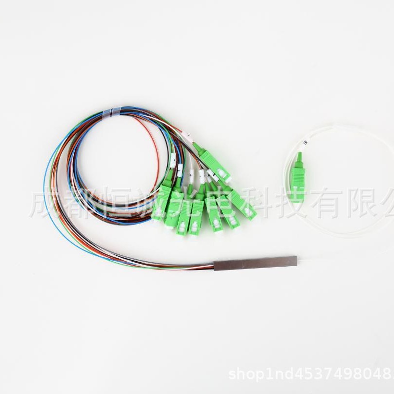 PLC一分八微封分路器电信级SC/APC光纤跳线传输稳定内光路 多通道