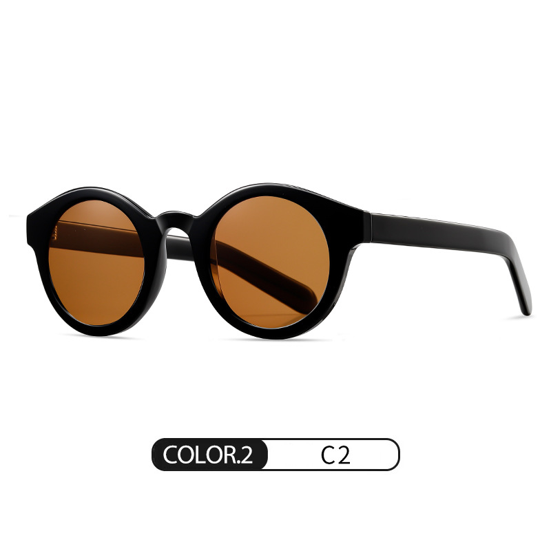 Nuevas gafas de sol de montura redonda S31125 Gafas de sol polarizadas de hoja de personalidad para hombre Gafas de sol de alta gama para mujer