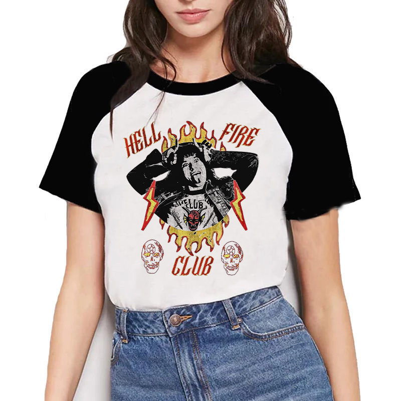 新款牛头魔鬼Baseball Tee 黑袖拼接T恤