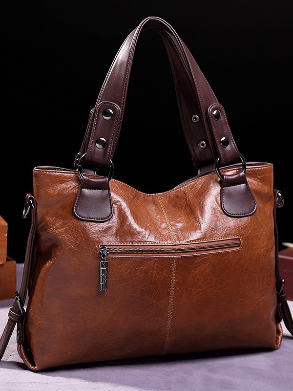 Bolso de Mujer Xidi Paul 2026, Estilo Retro, Casual, de Cuero Suave, Gran Capacidad, Tipo Tote, Bandolera