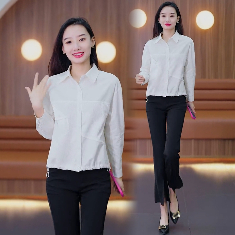 时尚复古衬衫女2025秋季新款设计感宽松显瘦百搭长袖衬衣休闲上衣|undefined