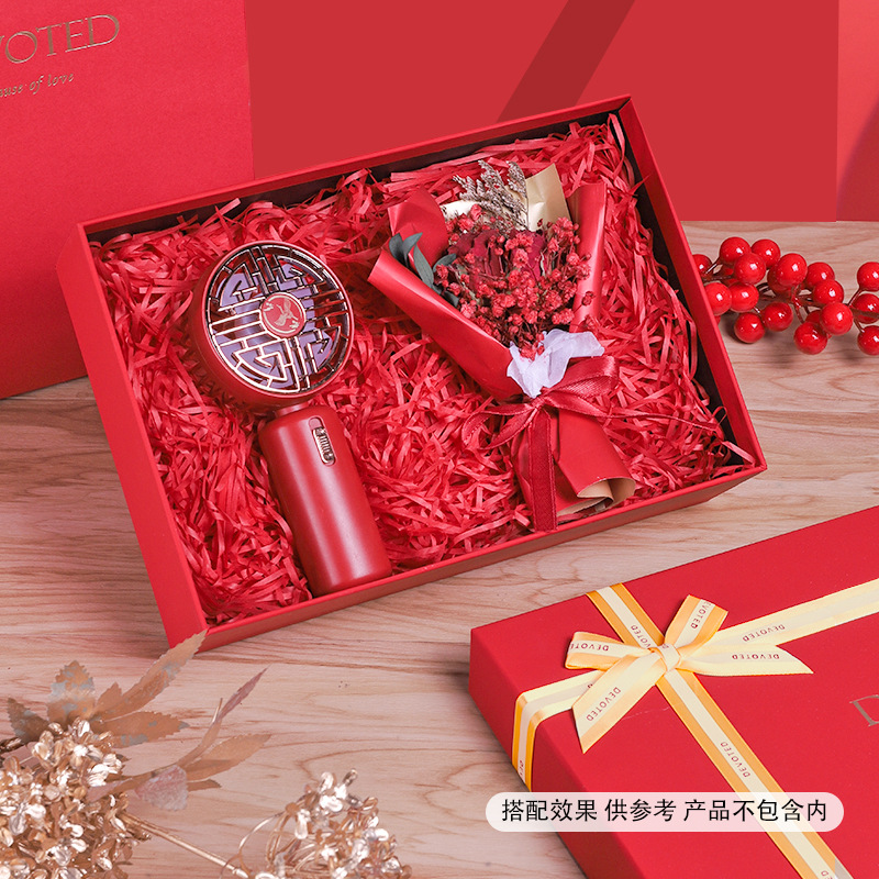 玫瑰紅蝴蝶結禮品盒空盒生日禮物玫紅色口紅包裝盒婚慶伴手禮盒