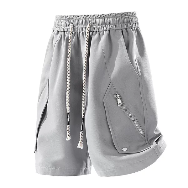 Men's Summer Japanese-Style Versatile Loose Breathable Casual Large-Size Cargo Shorts Beach Shorts Mid-Length Shorts
