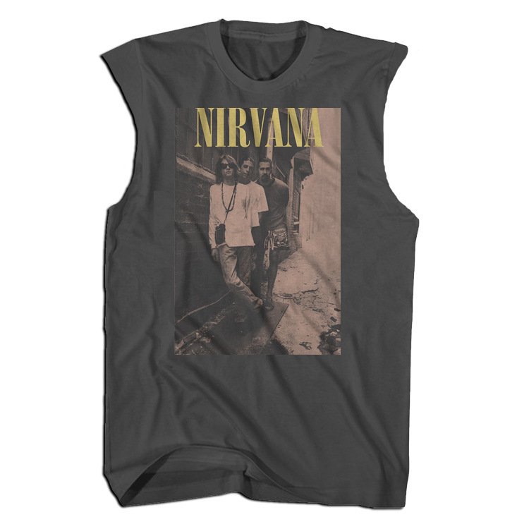 Nirvana Band Rock Sleeveless T-shirt Nirvana Kurt Cobain Men's Loose Sleeveless Tank T-shirt