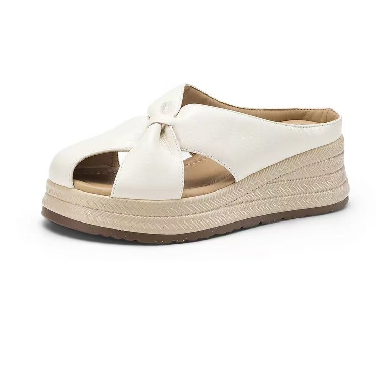 2026 nuevos zapatillas de verano para mujeres con una pendiente gruesa de alta altura zapatillas de playa frías para usar zapatillas de fondo suave