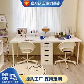 电脑桌书桌简约白色儿童学习桌家用学生写字桌双人长办公桌梳妆台