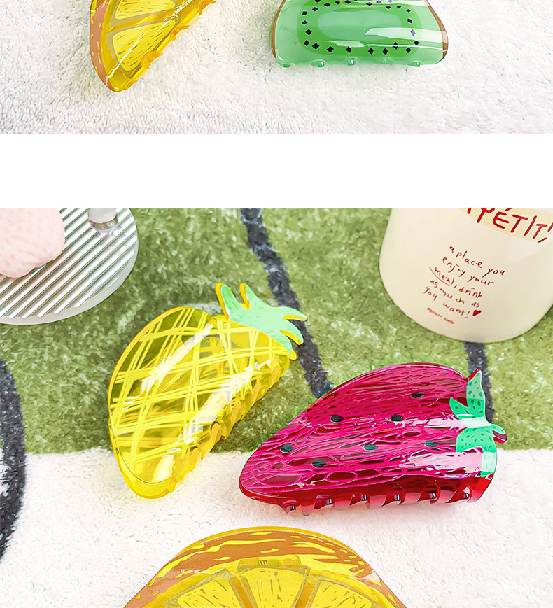 Berphia Creative Fruit Lemon Grab Clip Acrylic Hair Accessories Hair Grab Head Hairpin Korean Shark Clip Wholesale_voghion.com