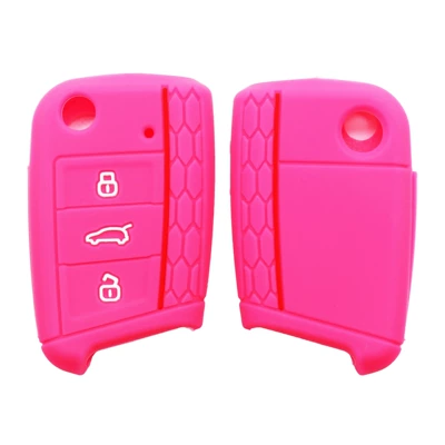 Skoda Silicone Key Case – Static Rod/Key Bag - rose-red