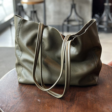 2024秋冬款头层牛皮大包购物袋真皮女包休闲简约托特包子母包轻便