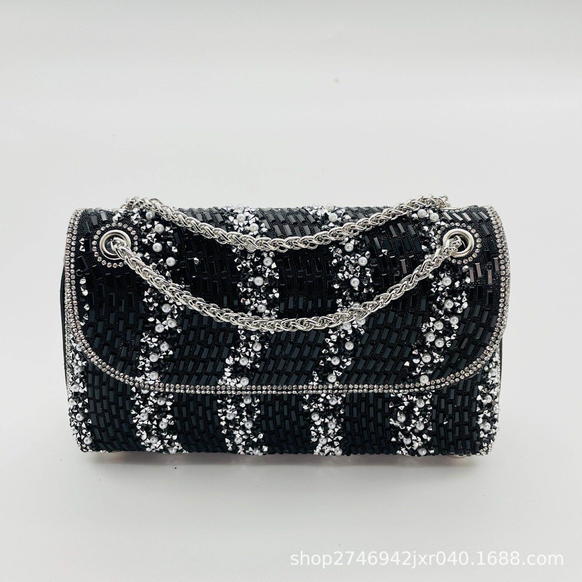 Cross-border Amazon Europe & US Fashion Rhinestone Banquet Bag, Diamond-Encrusted Clutch for Cheongsam, Evening Gowns, Weddings, and Parties - Thumbnail 7