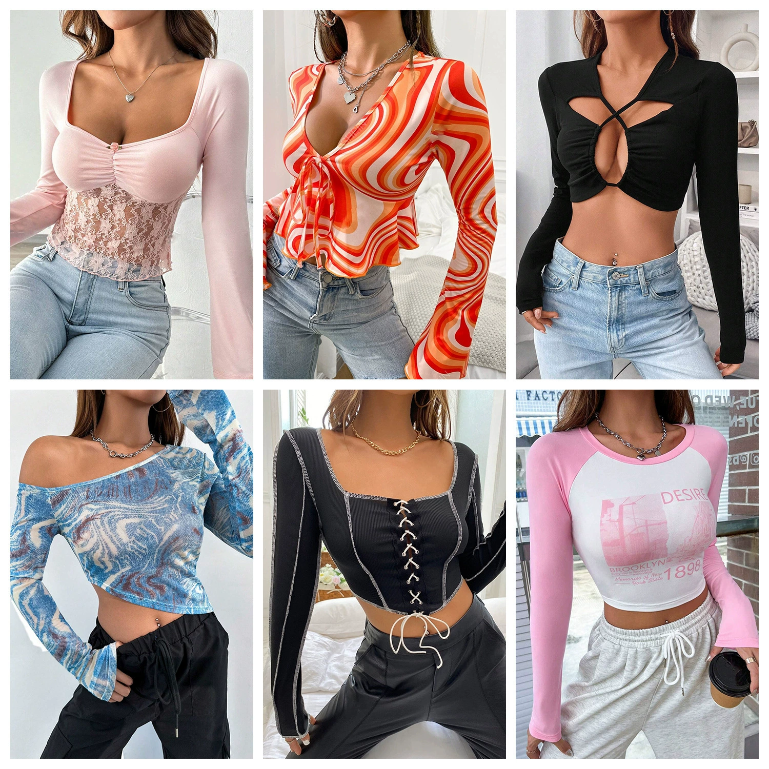 SHEIN, бренд внешней торговли, женская одежда для пикантных девушек, ассорти, сексуальный укороченный топ, маленькая футболка, майка в стиле чистого желания, маленький топ, оптовая продажа