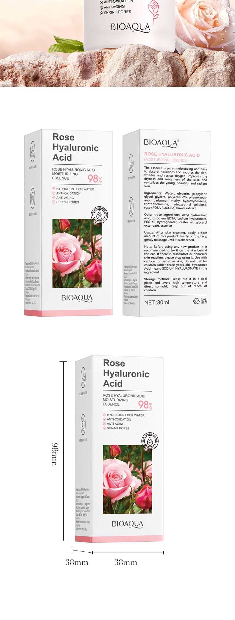 BIOAOUA Απόσταγμα υαλουρονικού οξέος από αγγλικό τριαντάφυλλο_voghion.com