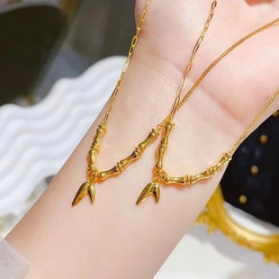 Shuibei Gold Spot Wholesale 5g Gold Women's Bamboo Chain Pure Gold 999 Necklace Pure Gold Chain Free Shipping