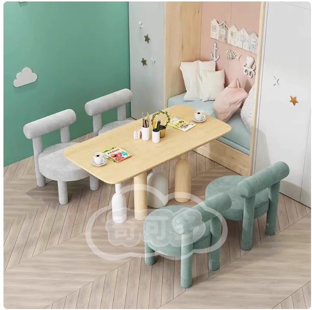 Chicodo Early Education Children's Handmade Tables and Chairs Sales Office Children's Activity Area Play Tables and Chairs Library Reading Table