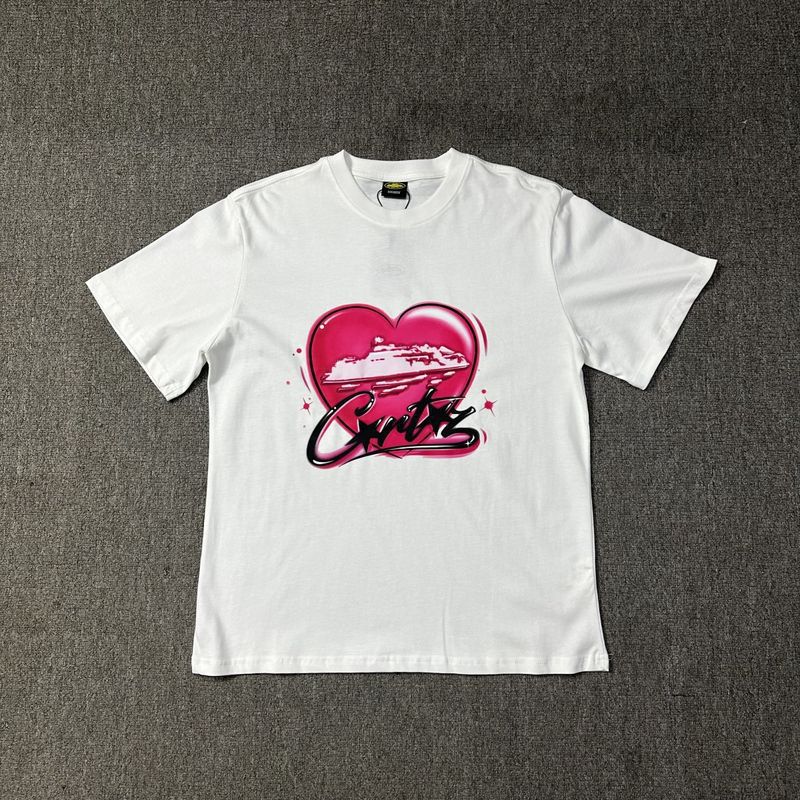 Corteiz Alcatraz T-shirt Pink Heart White