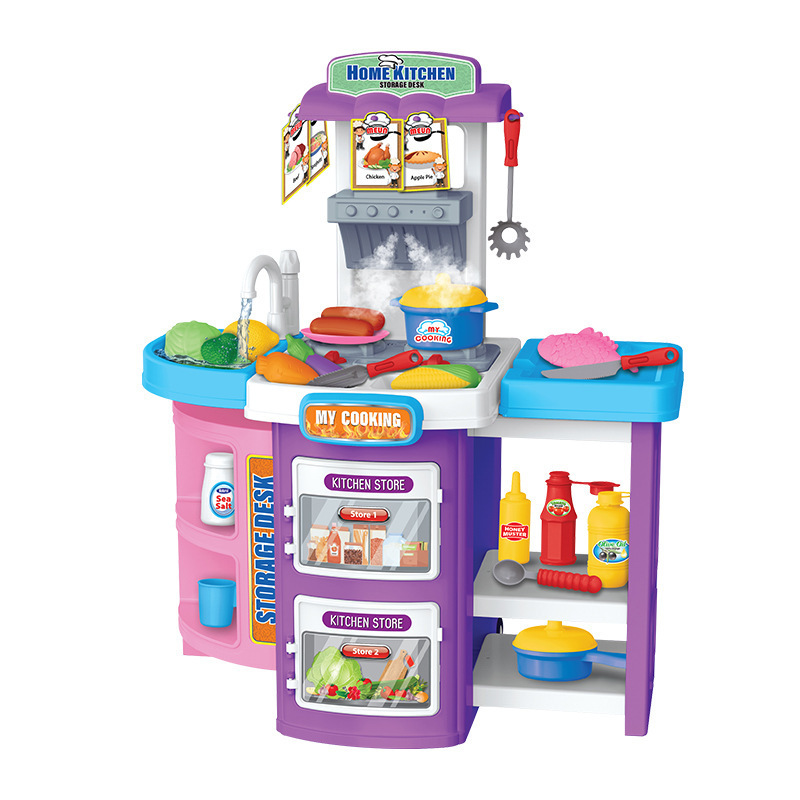 Simulación de pulverización transfronteriza infantil mesa de cubierta de cocina caja de herramientas de maquillaje médico pista de estacionamiento juguete de barra de tracción