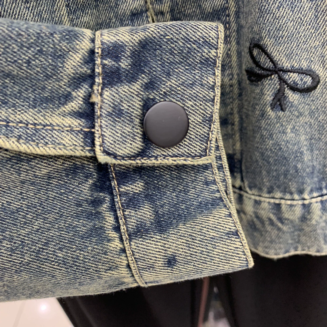 Ретро-джинсовая куртка короткая осенняя, корейский стиль, стиль Chanel, с вышивкой